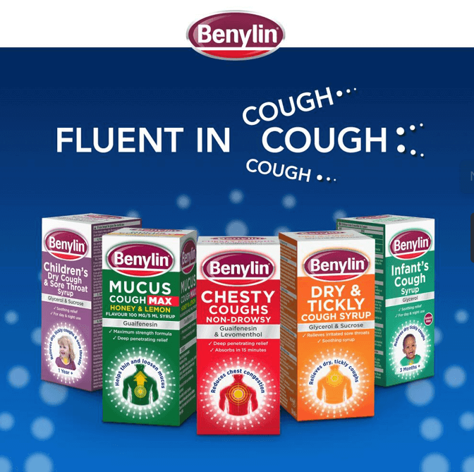 Image showing Benylin's products for different types of coughs
