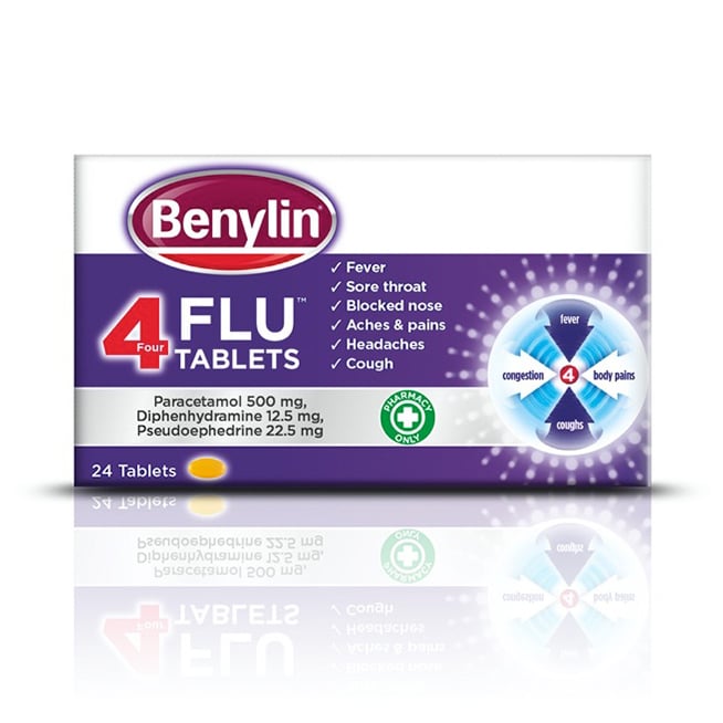 Benylin® 4 flu tablets pack image