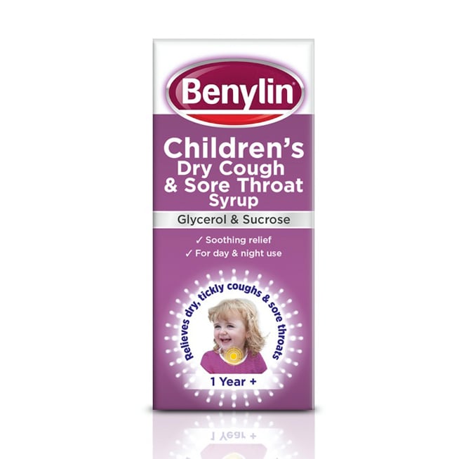 Benylin® Childrens dry cough and sore throat pack image