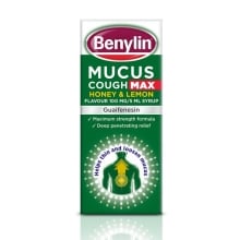 Benylin® Mucus Cough Max Honey and Lemon Flavour Syrup Packshot