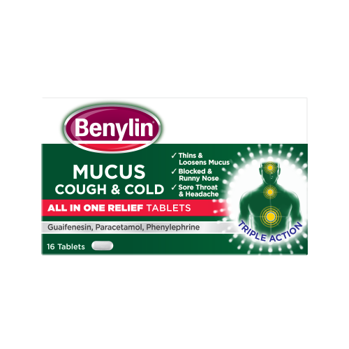Benylin® Mucus Cough & Cold All in One Relief Tablets Packshot