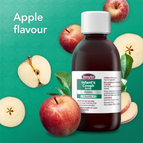 Image showing that Benylin Infant's Cough Syrup is apple flavoured