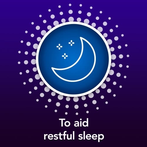 Image with the title: To aid restful sleep referring to Benylin's Dry Coughs Night Syrup